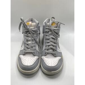 NIKE Youth Wolf Gray Marigold Lace-Up Dunk High Next Nature GS Sneakers SZ 6Y